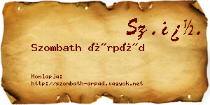 Szombath Árpád névjegykártya
